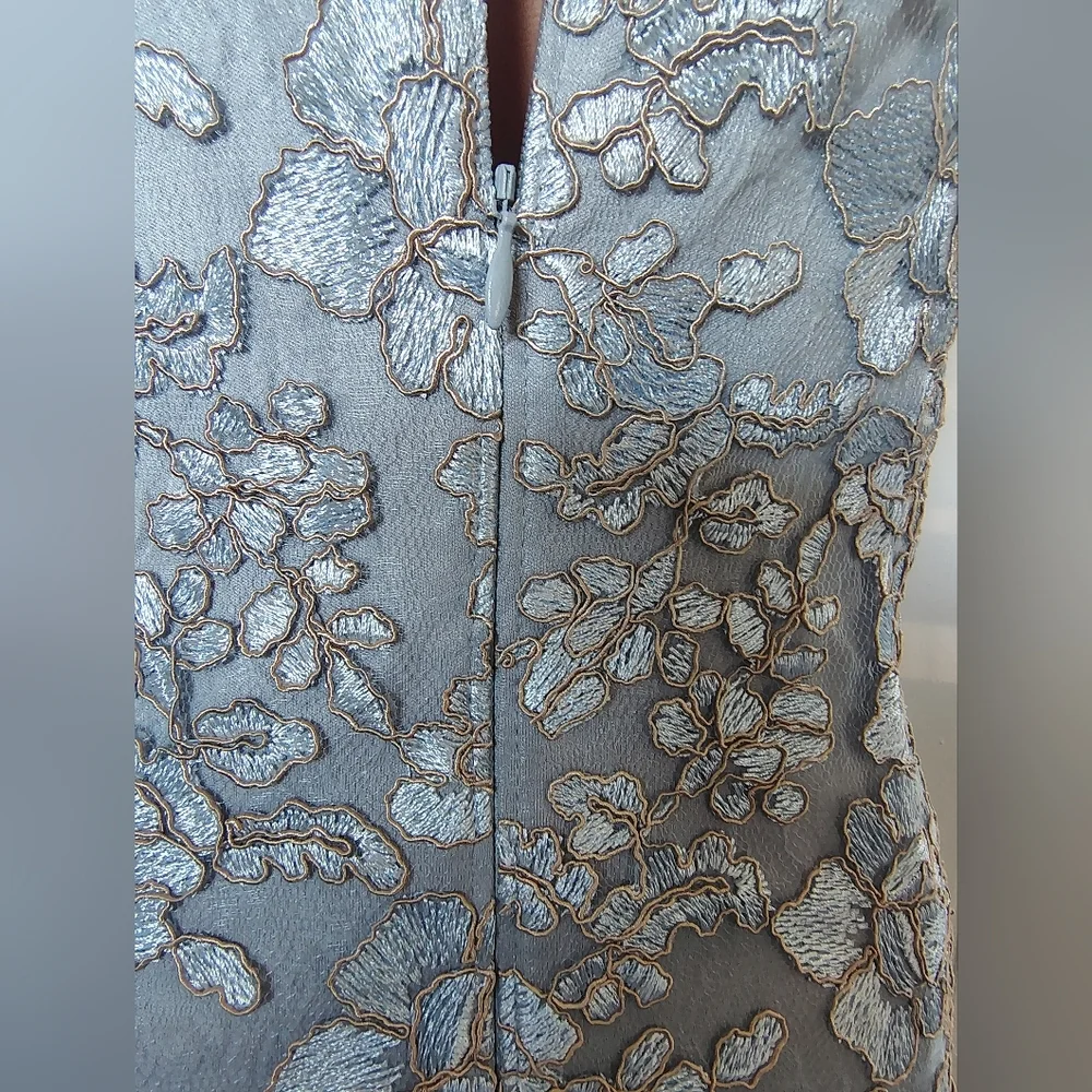 Alex Evenings Lace Maxi Dress in Blue Size 10 - Picture 3 of 9